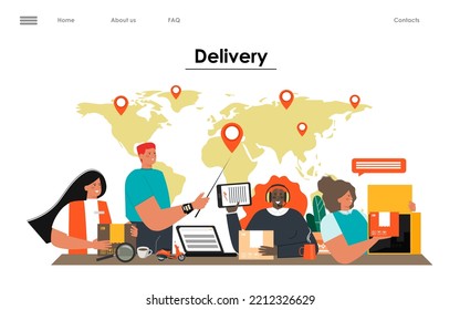 Delivery and global logistic service landing page