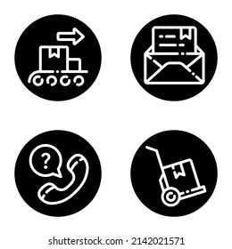 Delivery glyph Flat Icon Set Isolated On White Background