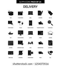Delivery Glyph Vector Icon set