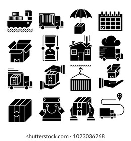 Delivery glyph vector icons