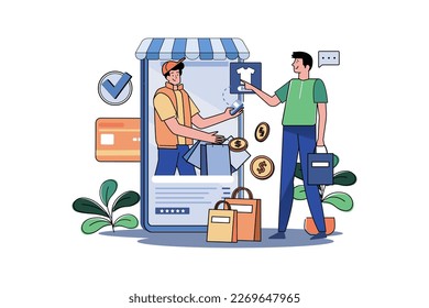 Delivery Of Goods Ordered Through A Mobile Store