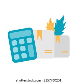 Entrega de Mercancías. Administración de paquetes, descarga y envío, y calculadora de entrega. Ilustración vectorial.