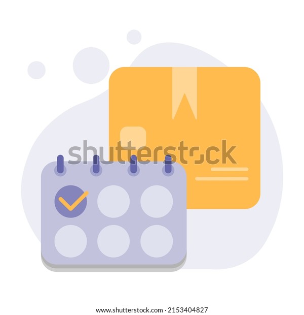 Delivery of Goods. Parcel Management, unloading\
and Dispatching, and delivery calendar. Vector illustration.\
Cartoon minimal\
style.
