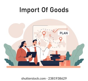 Delivery of goods. Warehousing, logistics and delivery of customer' order. Transportation and distribution service. Flat vector illustration