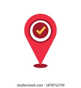 delivery gps navigation pin with check mark icon vector illustration