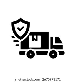 Ilustración vectorial de glifo de icono de garantía de entrega