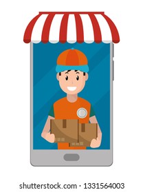 delivery guy carrying boxes
