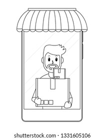 delivery guy carrying boxes
