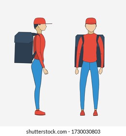 delivery guy front and profile