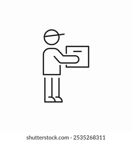 delivery guy icon sign vector
