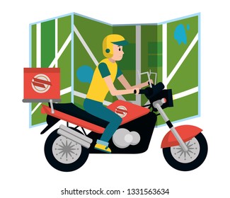 delivery guy in motorcycle
