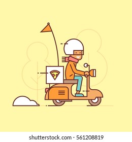 Delivery Guy On Scooter (illustration)