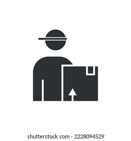 delivery guy vector icon delivering package