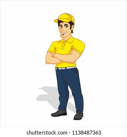 Delivery guy vector illustration