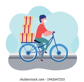 delivery guy working riding bicycle