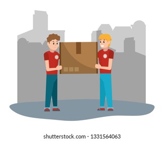 delivery guys with box