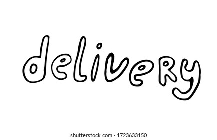 Delivery hand drawn vector lettering. Post service illustration. Hand written inscription for postal office or company. Isolated text