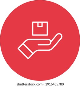 Imagen vectorial de icono de entrega, mano, paquete. También se puede usar para entregas y logística. Idóneo para aplicaciones web, aplicaciones móviles y medios impresos.