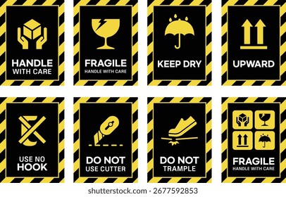 Pegatinas de línea de precaución de manejo de entrega