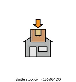 delivery home parcel. Signs and symbols can be used for web, logo, mobile app, UI, UX