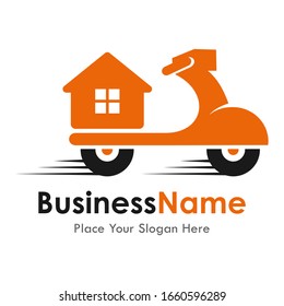 Vorlage für das Logo der Vektorillustration nach Hause. Geeignet für Business, Gastronomie, Web und Design