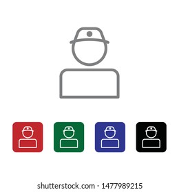 Delivery, human, person vector icon . Simple element illustration from UI concept. Delivery, human, person vector icon . Cargo Icon Vector Illustration