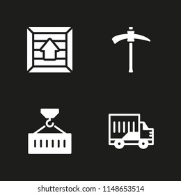 delivery icon. 4 delivery vectors with pick, shipping, truck and container icons for web and mobile app