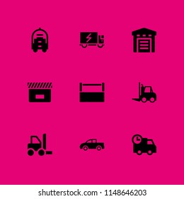 delivery icon. 9 delivery vectors with forklift, box, delivery and warehouse icons for web and mobile app