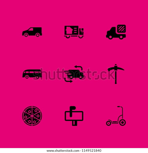 delivery icon. 9 delivery\
vectors with pick, truck, mailbox and moving truck icons for web\
and mobile app