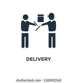 Delivery icon. Black filled vector illustration. Delivery symbol on white background. Can be used in web and mobile.