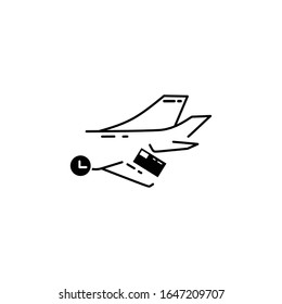 delivery icon black vector illustration aircraft