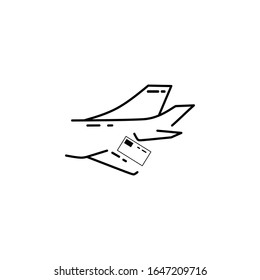 delivery icon black vector illustration aircraft