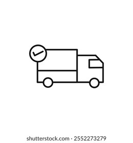 Delivery icon black and white vector outline sign