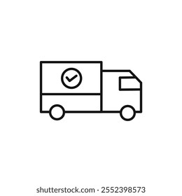 Icono de entrega de Vector en blanco y negro