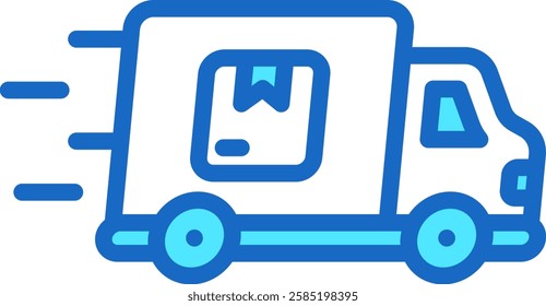 Delivery Icon Blue Color Vector Illustration