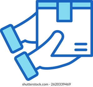 Ilustración vectorial azul del icono de la entrega