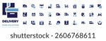 Delivery icon collection. Bold style. Duotone colors. delivery, fooddelivery, truck, deliverytruck, schedule, package, deliverybike, deliverytime.