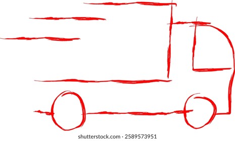 Delivery icon in doodle style. Vector illustration. Hand drawn delivery icon in modern line style.