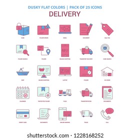 Delivery icon Dusky Flat color - Vintage 25 Icon Pack