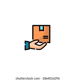 Delivery icon. E-commerce and online shopping icon. Simple, outline, flat, black, color.