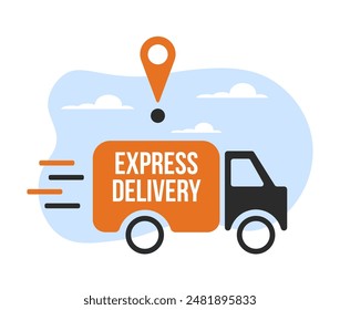 Delivery icon. Fast delivery. Free delivery. Home delivery truck. Vector illustration