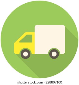Delivery icon (flat design with long shadows)