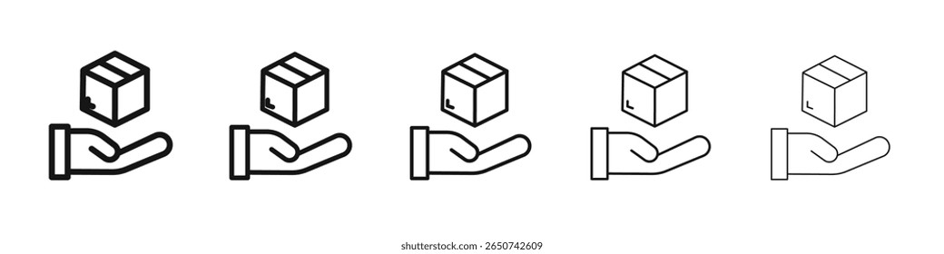 Icono de entrega de la ilustración plana set logo