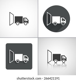 The delivery icon. Flat shadow designs. Vector illustration.