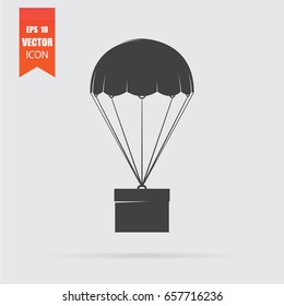 Delivery icon in flat style isolated on grey background. For your design, logo. Vector illustration.