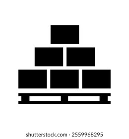Delivery icon in the flat style. Pallet and boxes symbol isolated on white background. Warehouse or transportation sign. Vector logo illustration for graphic design, Web, UI, mobile app