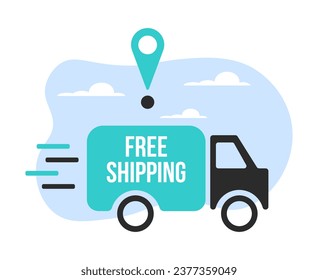 Delivery icon. Free delivery. Vector illustration of a delivery truck