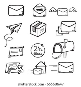 delivery icon hand drawing style. vector illustration