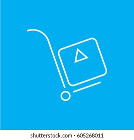 Delivery icon. Hand truck. Linear style. Isolated vector.