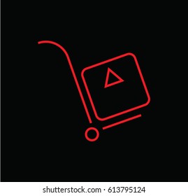 Delivery icon. Hand truck. Linear style. Isolated vector.